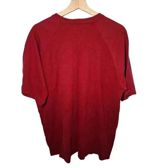 Vintage Tommy Hilfiger Denim Mens XL Red V-neck Shirt Short Sleeve Tee - Picture 6 of 11